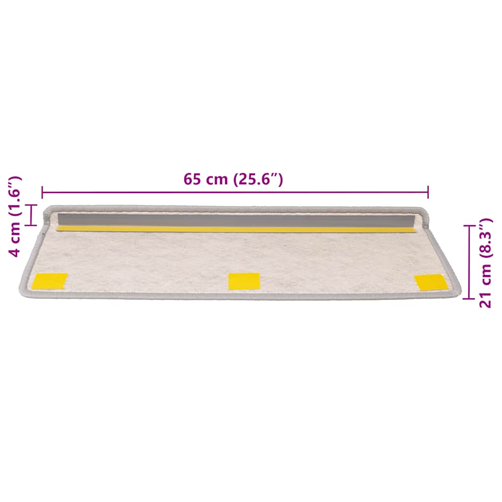 Laiptų kilimėliai Lipni Sisal-Look 30 vnt 65x21x4 cm Platina