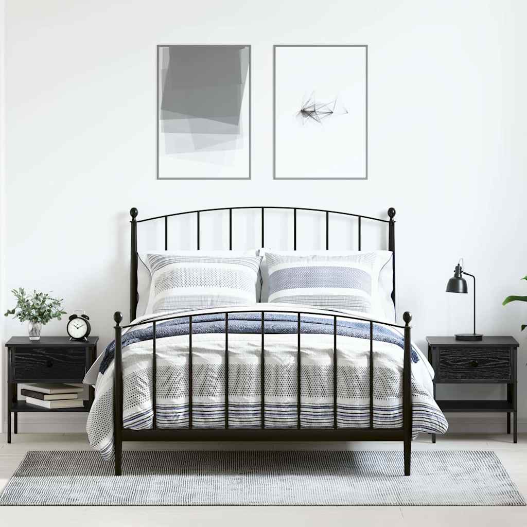 Naktinis staliukas 2 pcs juoda ąžuolo 40 x 42 x 45 cm