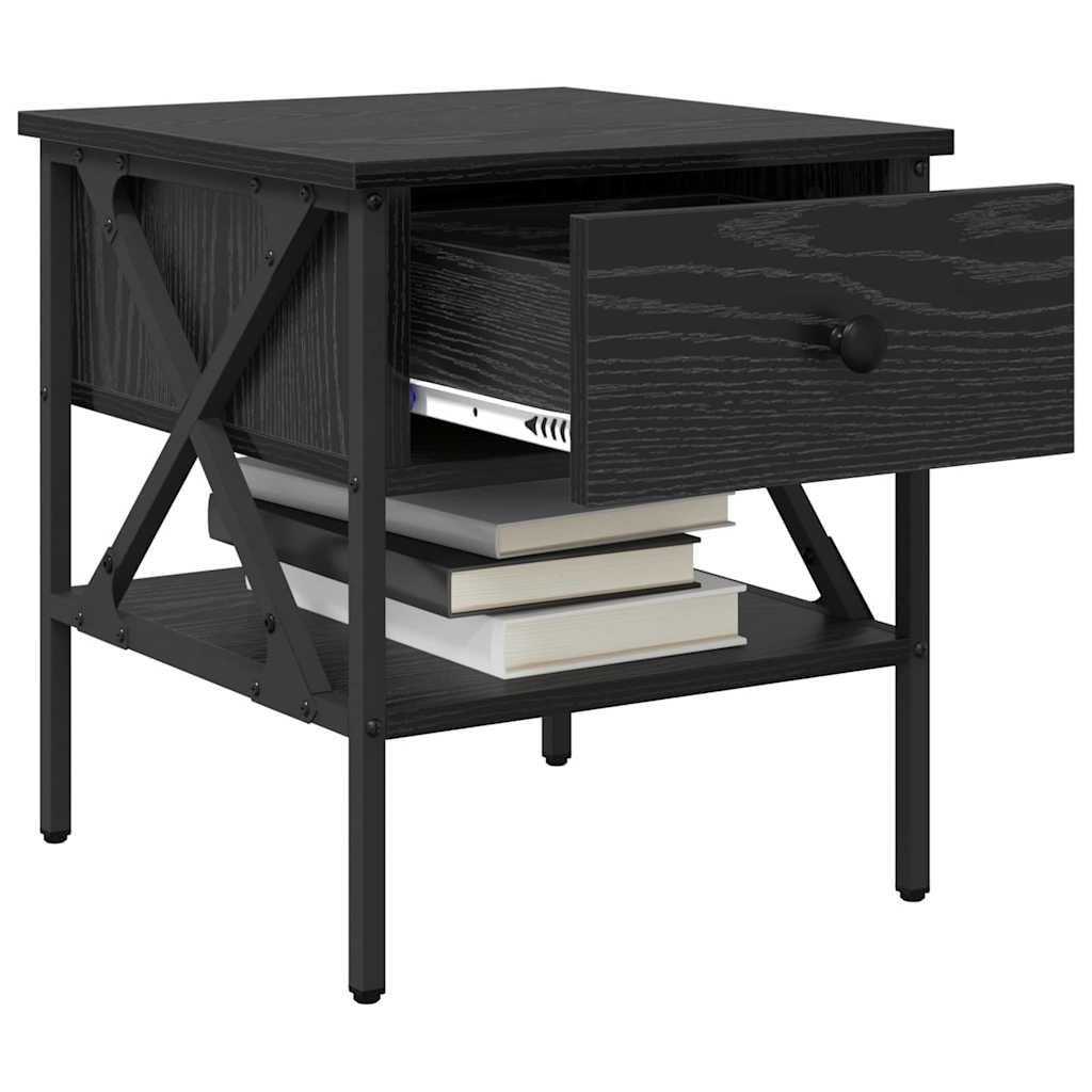 Naktinis staliukas 2 pcs juoda ąžuolo 40 x 42 x 45 cm