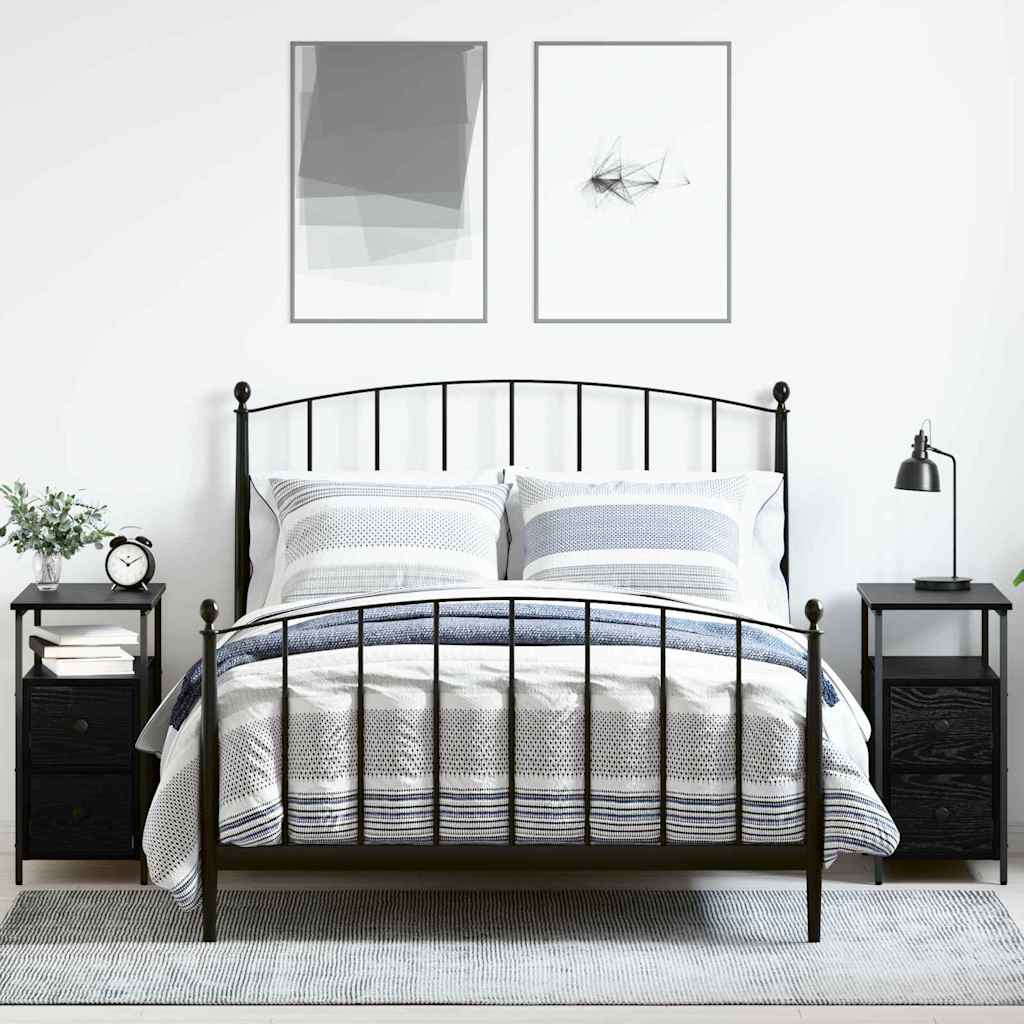 Šalia lovos spintelė 2 pcs juoda ąžuolo 30 x 60 x 60 cm