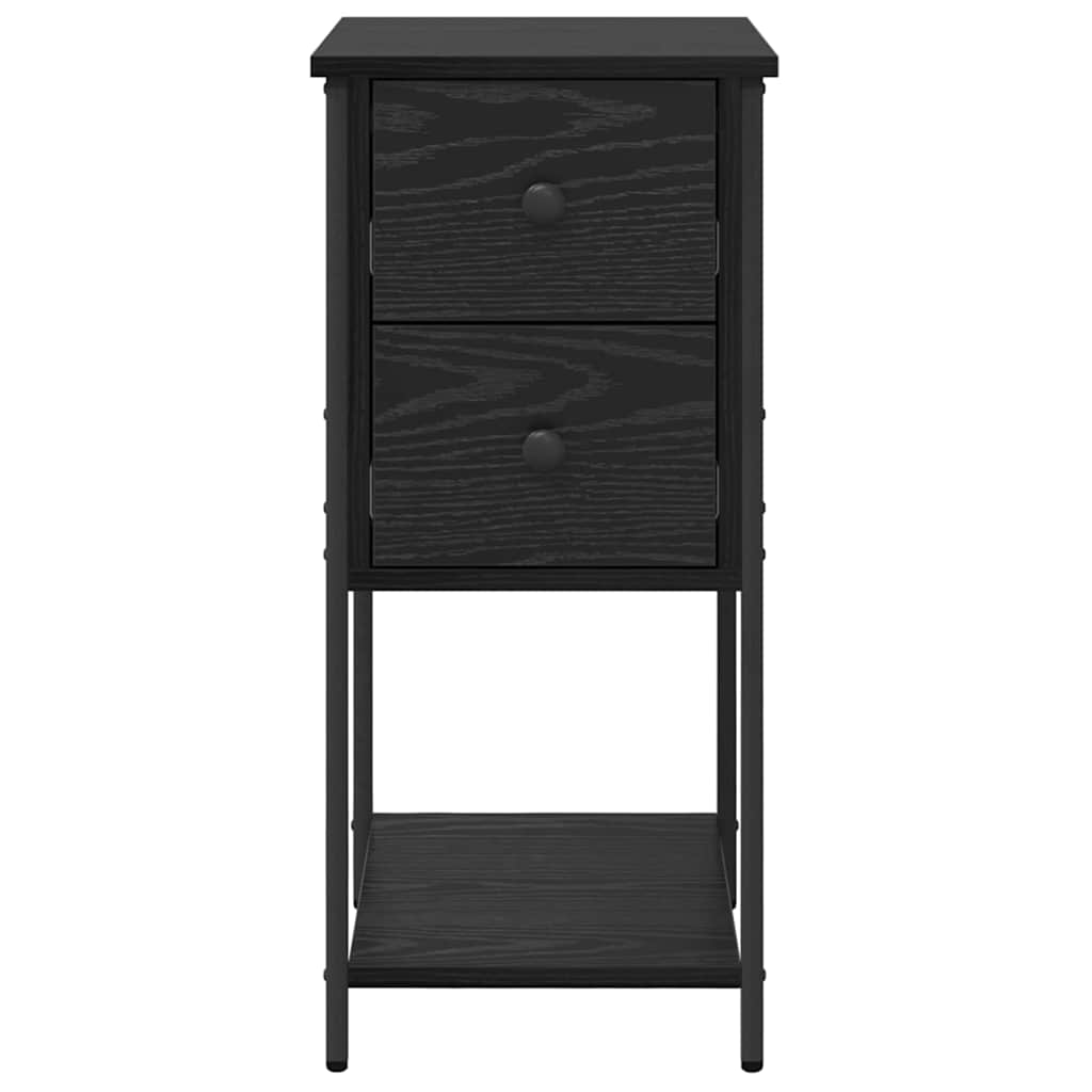 Šalia lovos spintelė 2 pcs juoda ąžuolo 32 x 42 x 70 cm