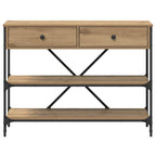 Konsolinis stalas su stalčių su lentyna Kita Ruda Medis