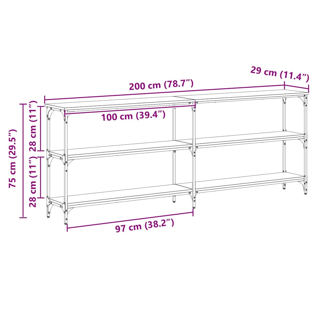 Konsolinis stalas Senovinis medis 200 x 29 x 75 cm