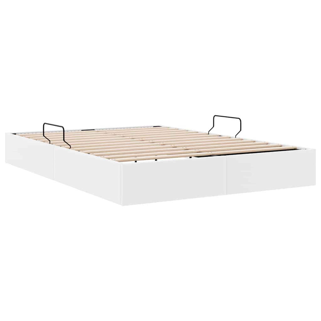 Saugos lova su saugykla Švari balta 153 x 203 cm Dirbtinė oda