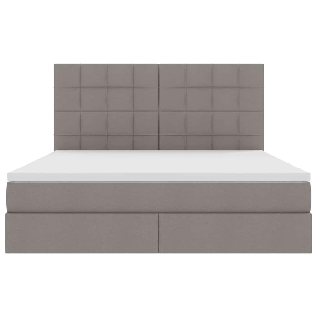LED saugojimo lova su čiužiniu Taupe 160 x 200 cm Audinys