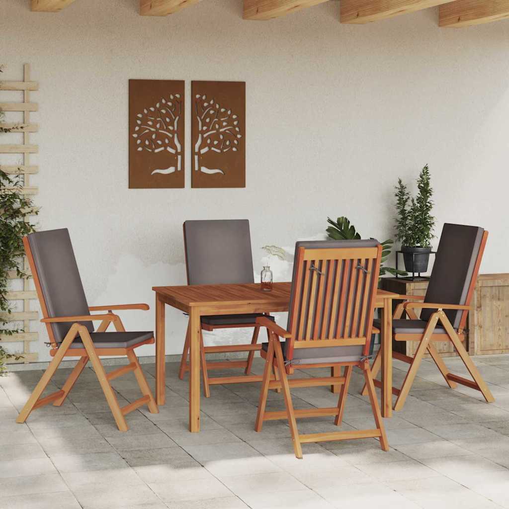Sodo Kėdė 4 pcs Ruda ir pilka 57 x 71.5 x 104 cm