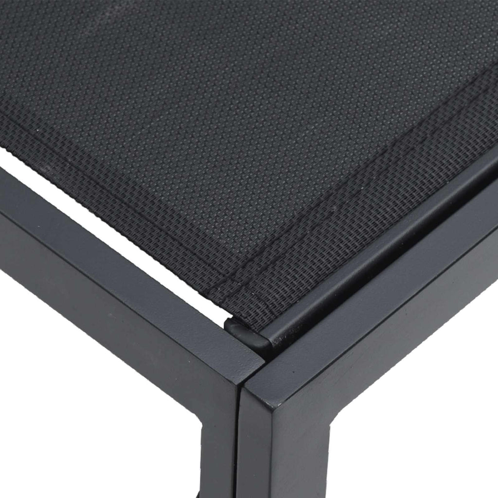 Sodo Sofų Rinkinys su pagalve 10 dalių Juoda Aliuminis