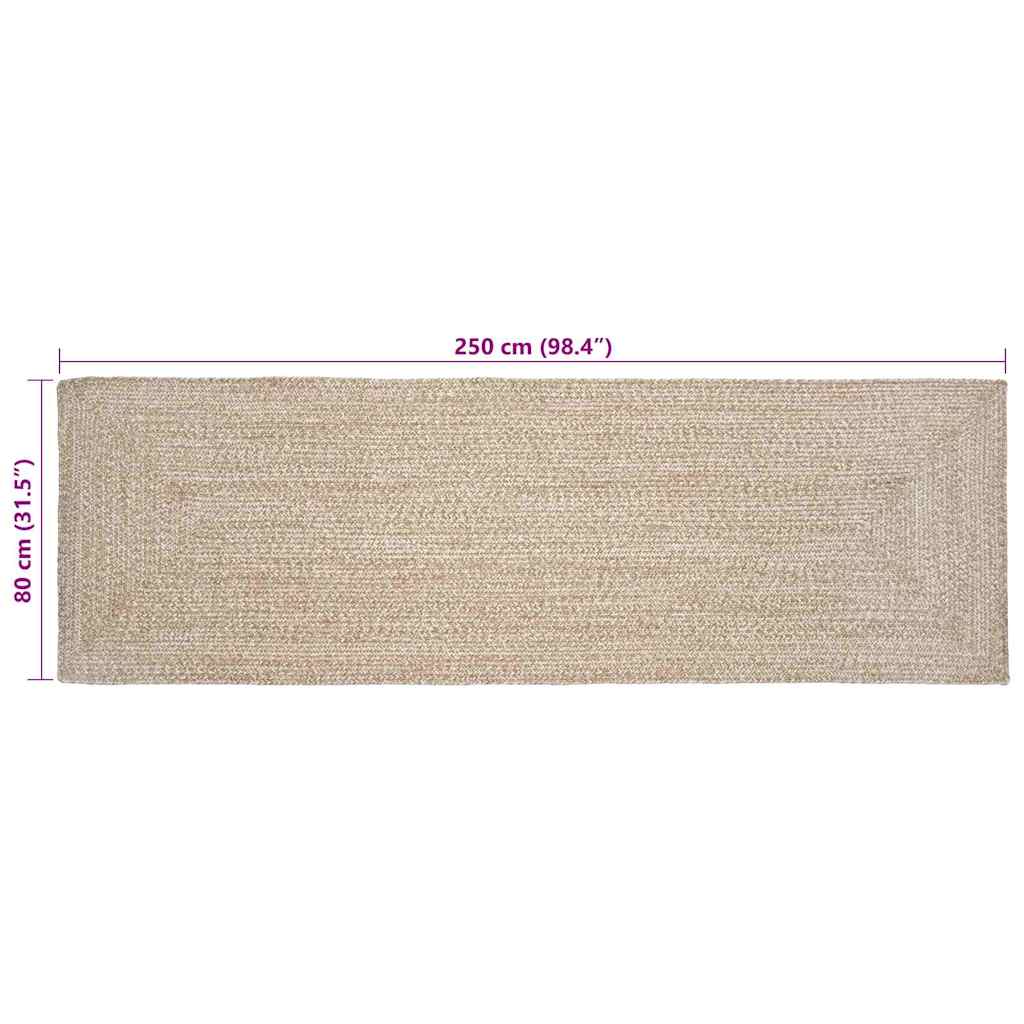 Zoninės kiliminės dangos Natūrali ir Balta 80 x 250 cm