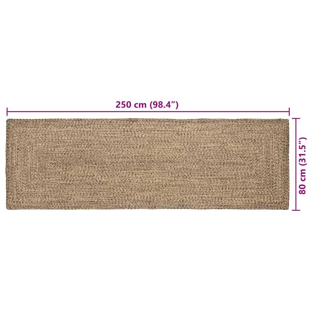 Zoninės kiliminės dangos Natūrali ir juoda 80 x 250 cm