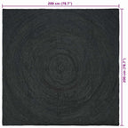 Zoninės kiliminės dangos Tamsiai pilka 200 x 200 cm Džiutas