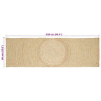 Kilimas Natūrali ir Balta 60 x 250 cm Džiutas