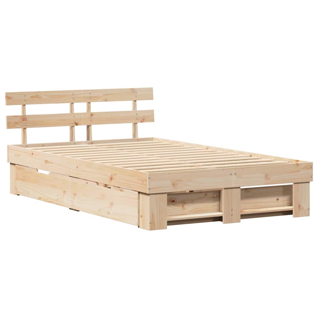Lovos rėmas su stalčių Ruda 140 x 190 cm Kietos pušies mediena