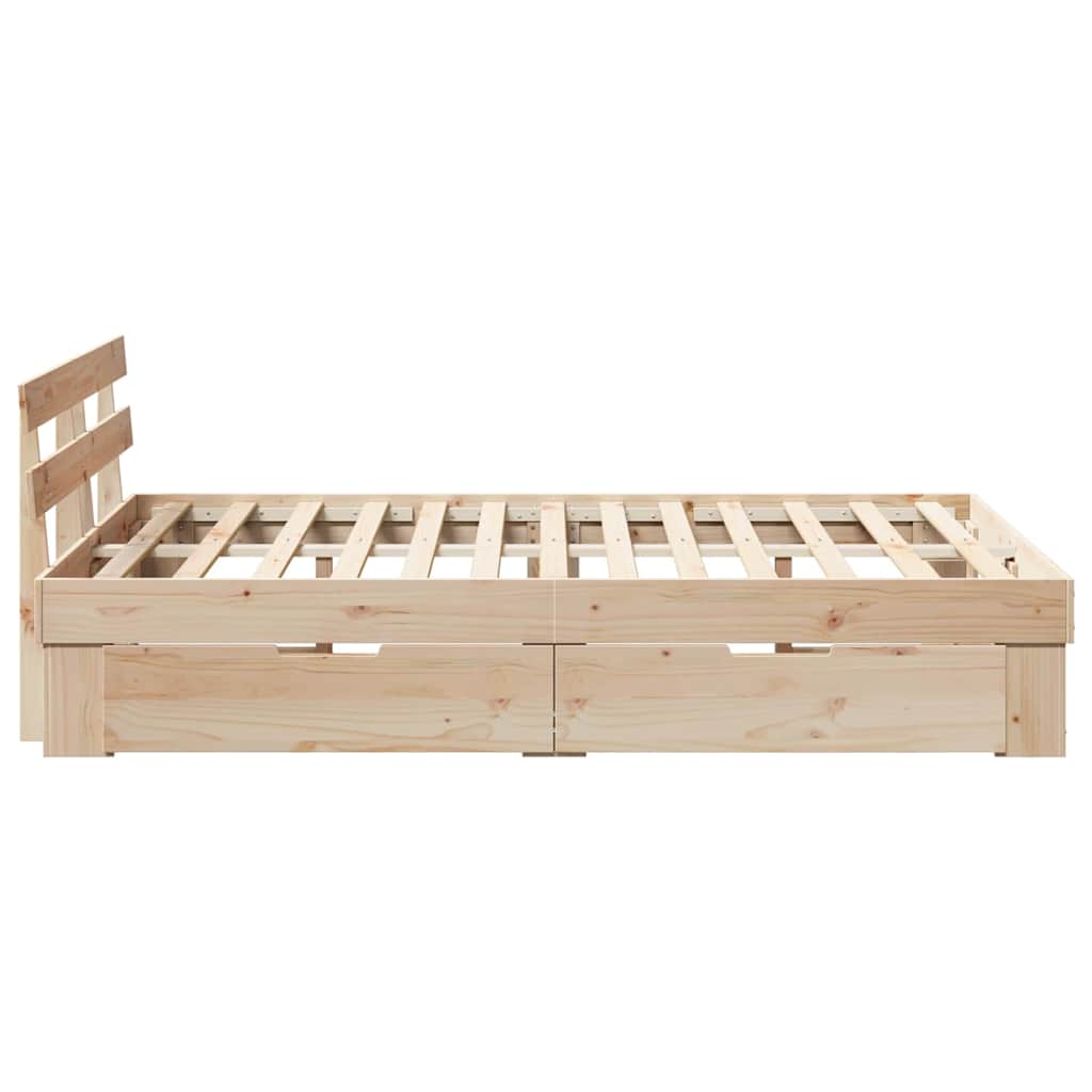 Lovos rėmas su stalčių Ruda 140 x 190 cm Kietos pušies mediena