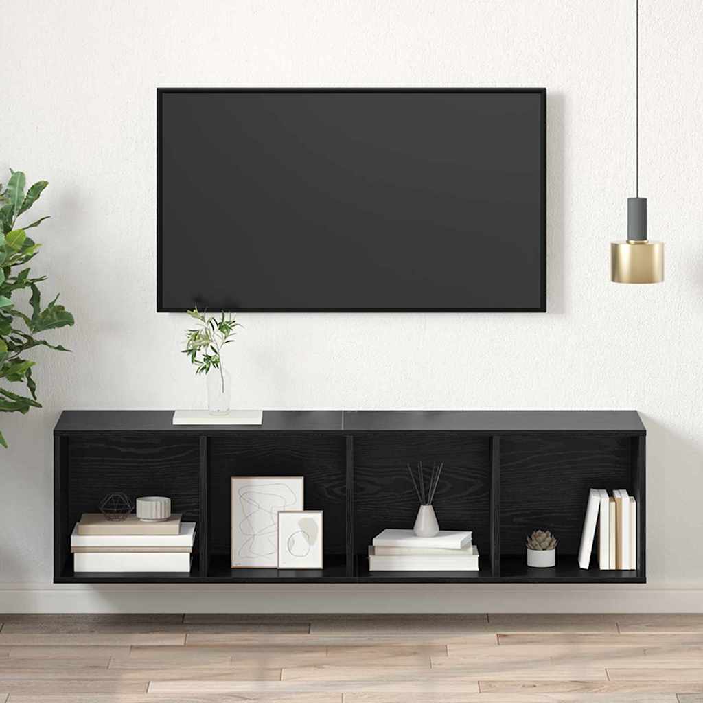 TV spintelių komplektas Juodas ąžuolas 37 x 37 x 142,5 cm