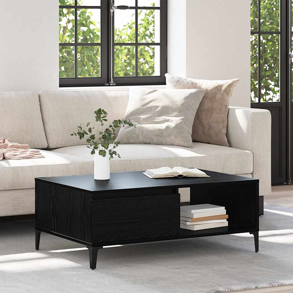 Kavos staliukas juoda ąžuolo 90 x 60 x 35 cm Apdirbta mediena