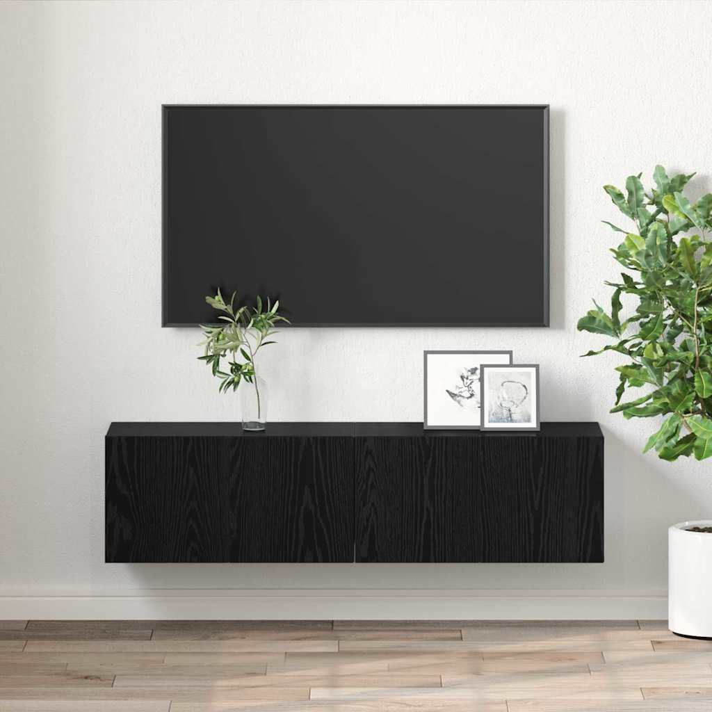 TV spintelių komplektas 2 pcs Juoda 60 x 30 x 30 cm