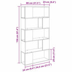 TV spintelių komplektas Juoda 80 x 24 x 156 cm Apdirbta mediena