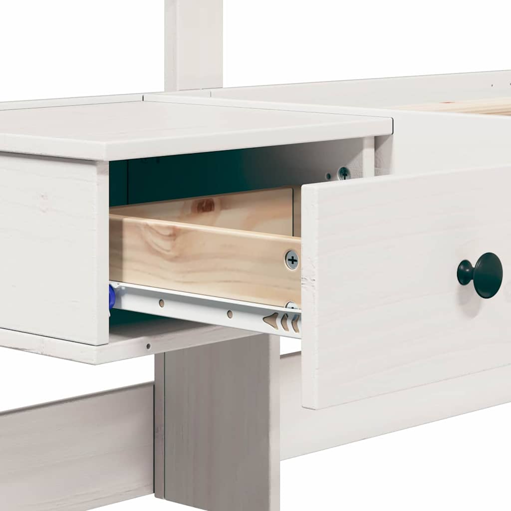 Lovos rėmas Balta 180 x 200 cm Kietos pušies mediena