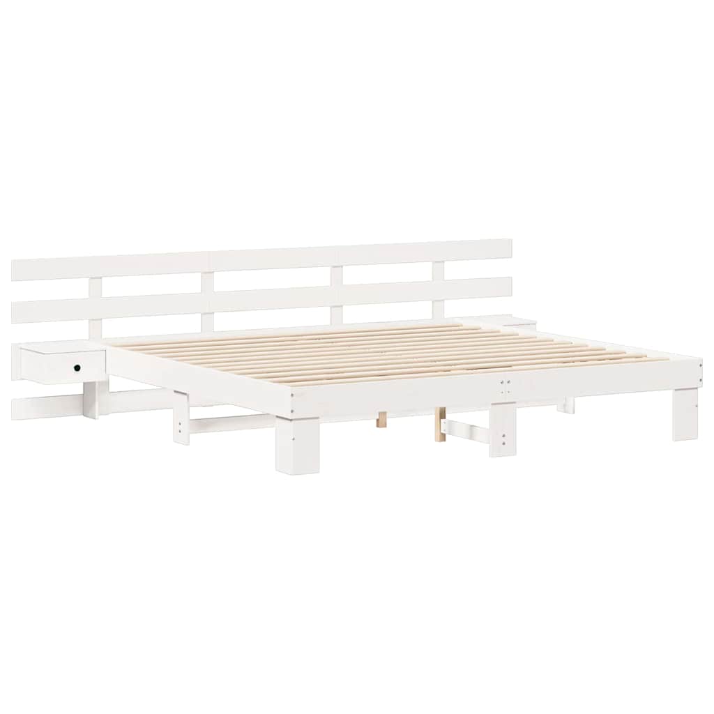 Lovos rėmas Balta 180 x 200 cm Kietos pušies mediena