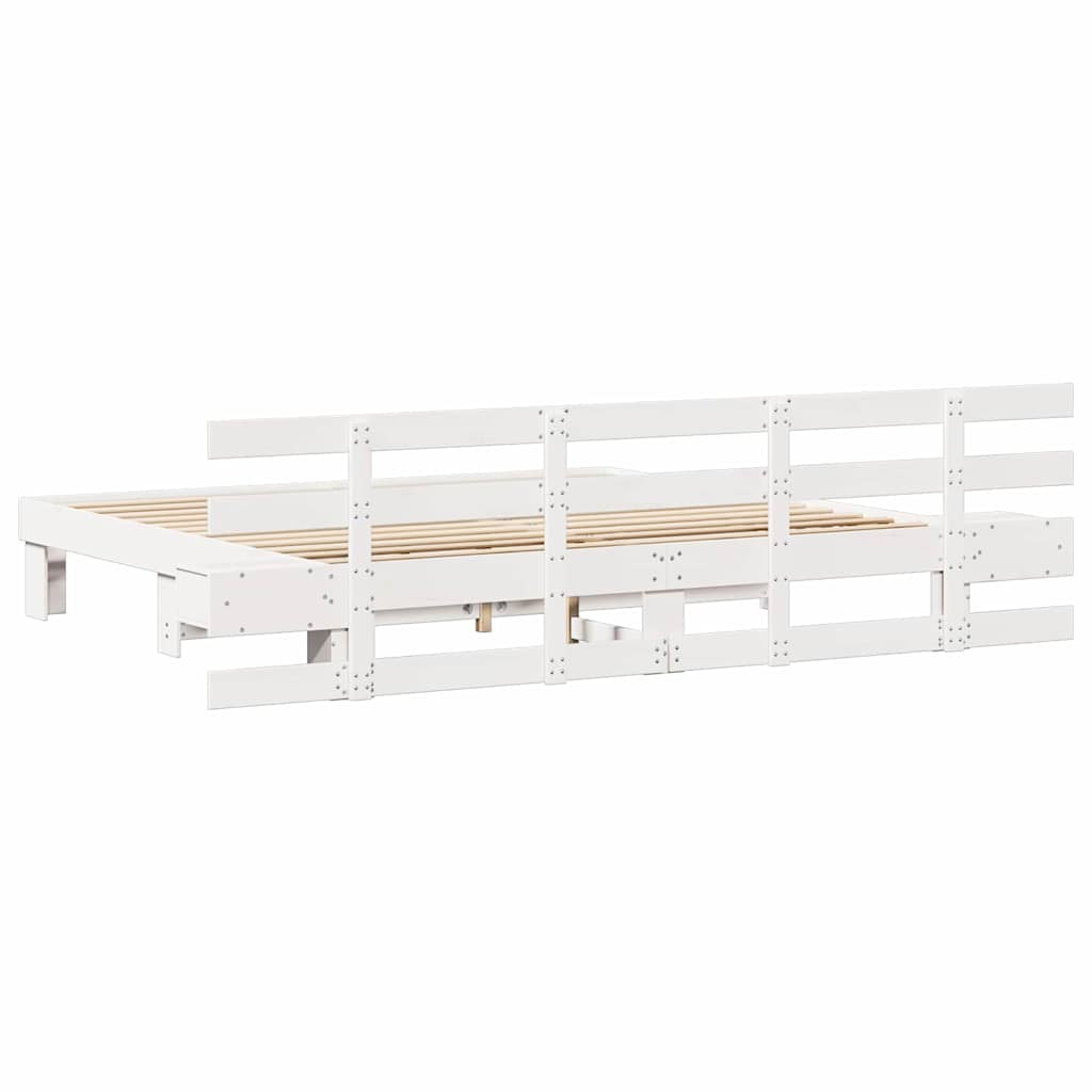 Lovos rėmas Balta 180 x 200 cm Kietos pušies mediena