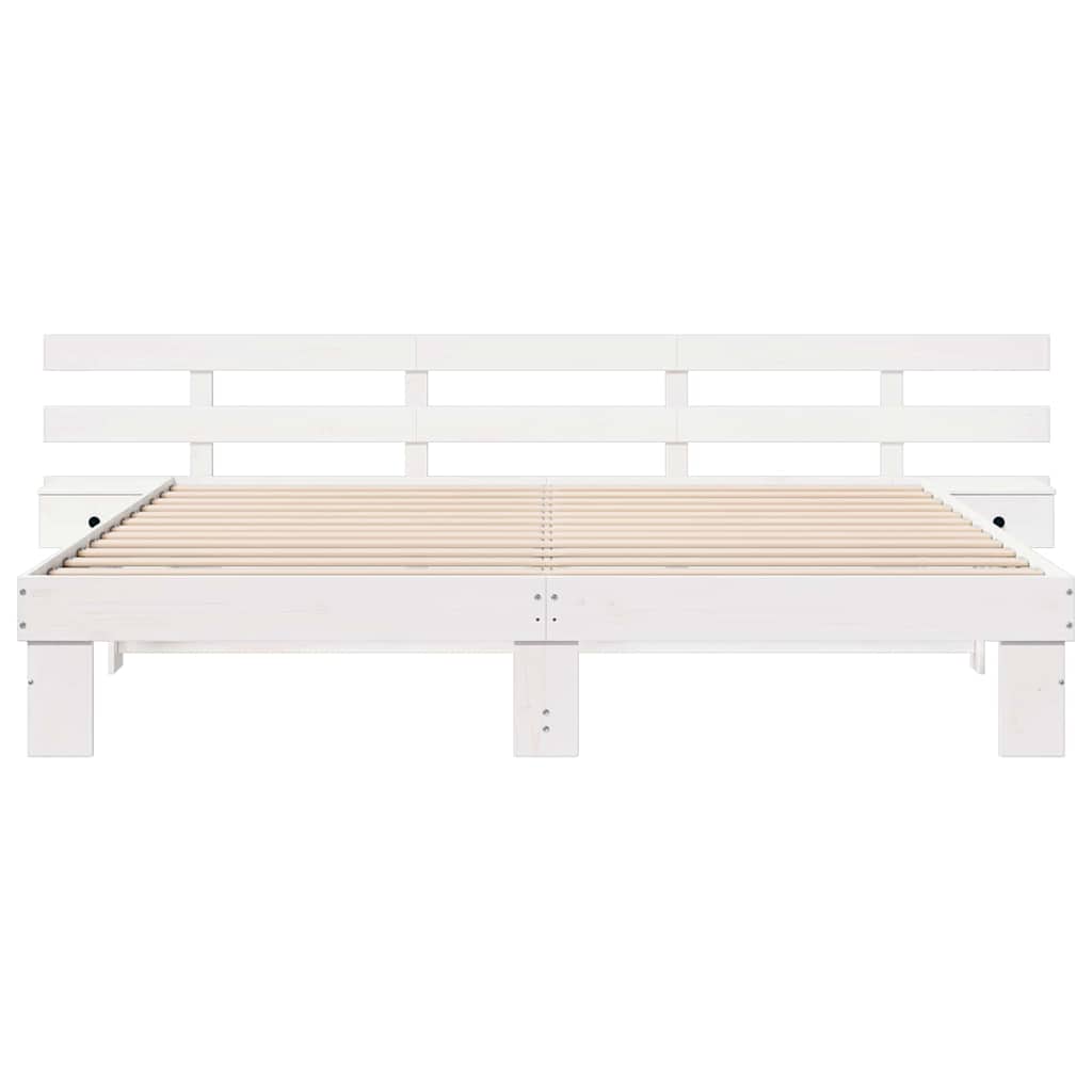 Lovos rėmas Balta 180 x 200 cm Kietos pušies mediena