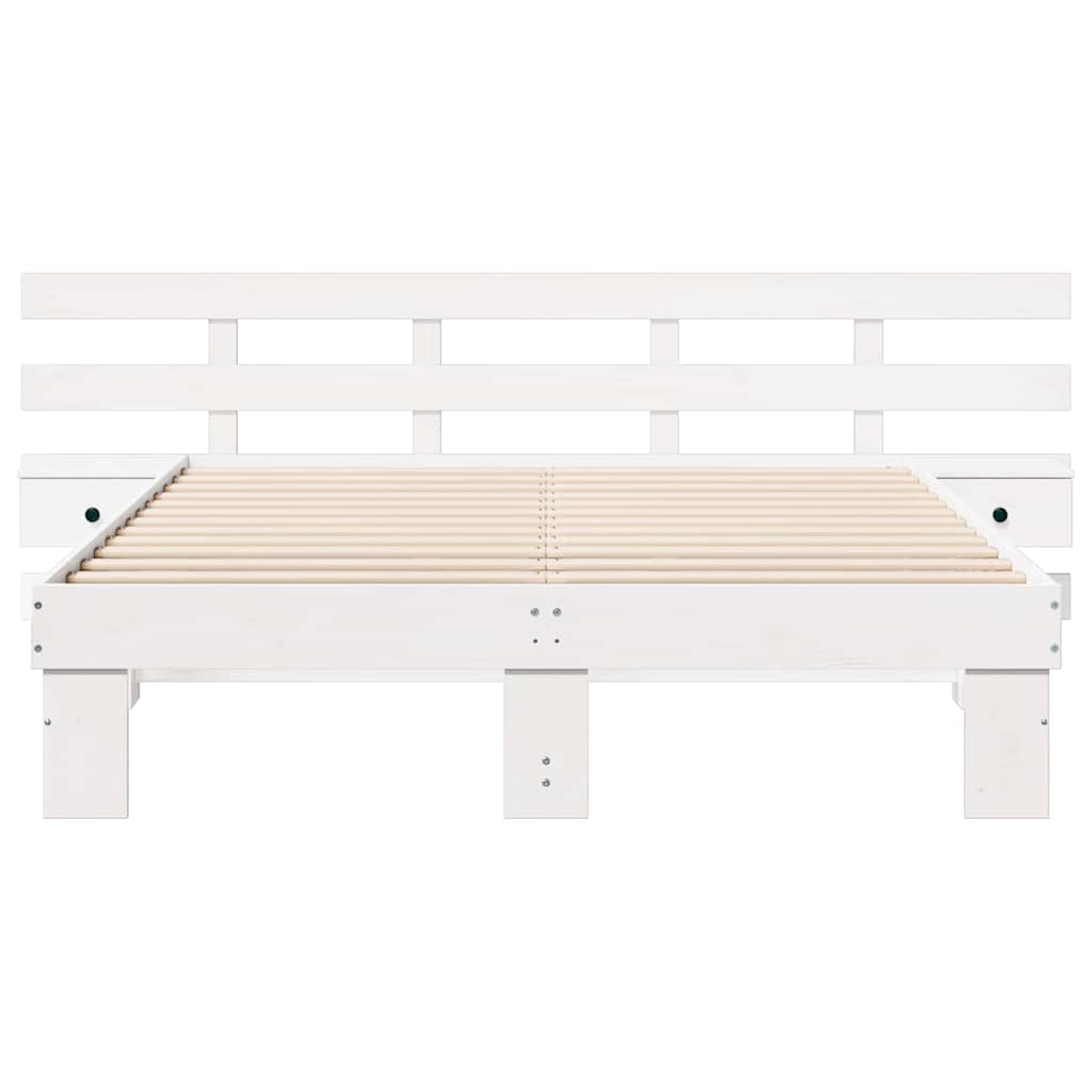 Lovos rėmas Balta 160 x 200 cm Kietos pušies mediena