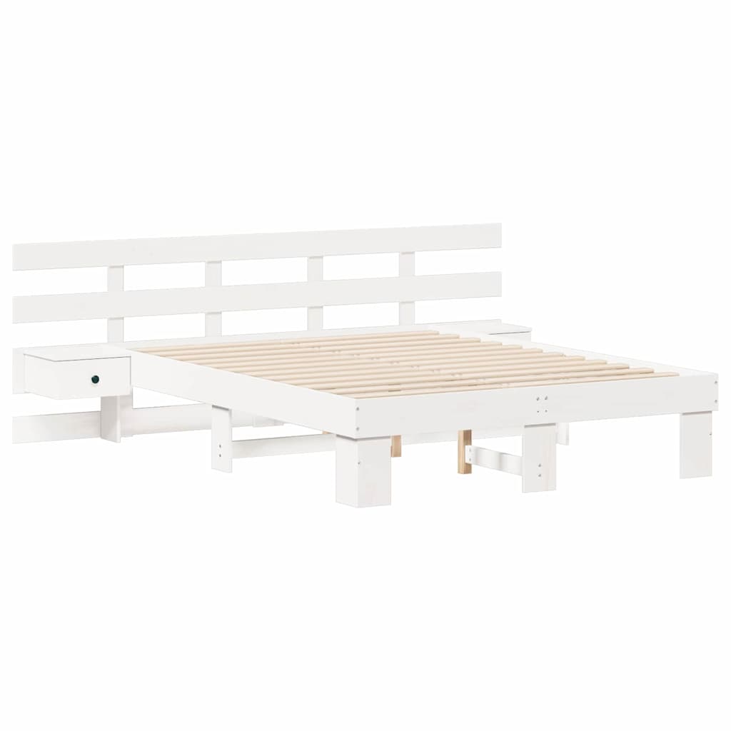 Lovos rėmas Balta 120 x 200 cm Kietos pušies mediena