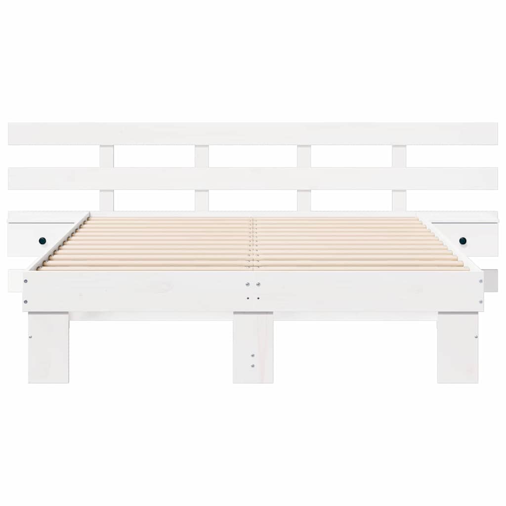 Lovos rėmas Balta 140 x 190 cm Kietos pušies mediena