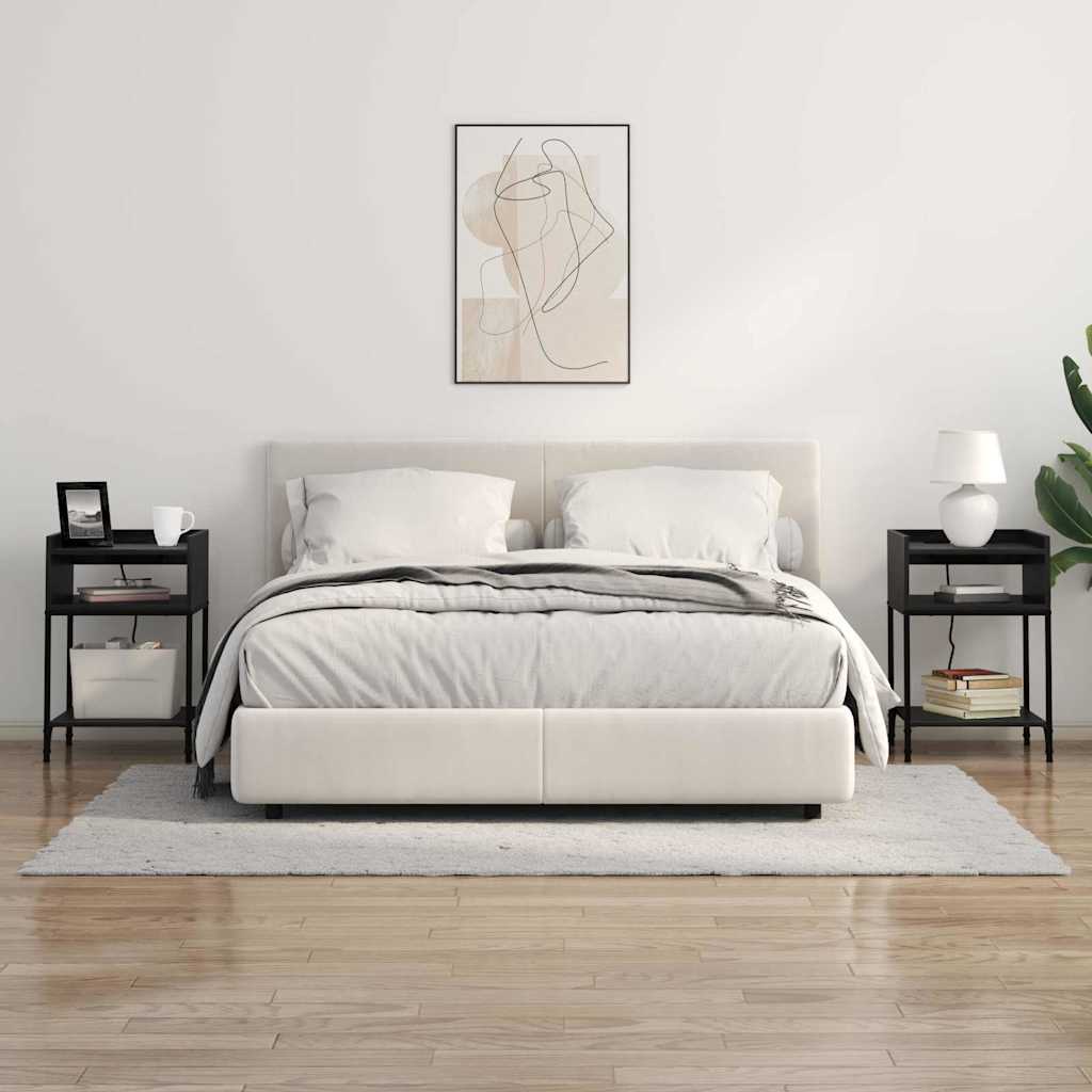 Naktinis staliukas 2 pcs juoda ąžuolo 40 x 40 x 61 cm