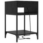 Naktinis staliukas 2 pcs juoda ąžuolo 40 x 40 x 61 cm