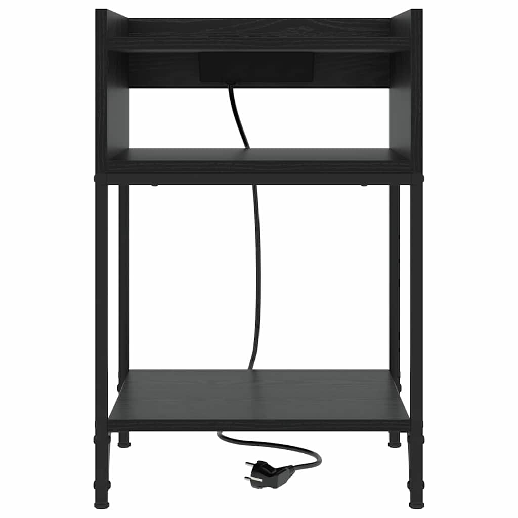 Naktinis staliukas 2 pcs juoda ąžuolo 40 x 40 x 61 cm