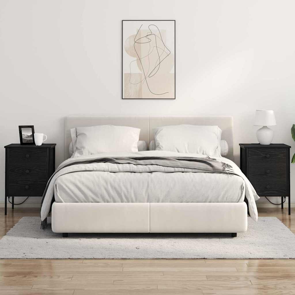 Šalia lovos spintelė 2 pcs juoda ąžuolo 42 x 41 x 61 cm