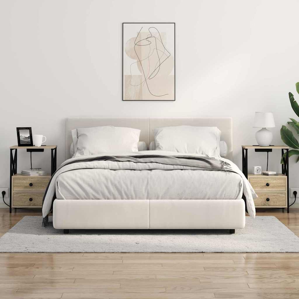 Naktinis staliukas su įkrovimo stotimi Sonoma ąžuolas