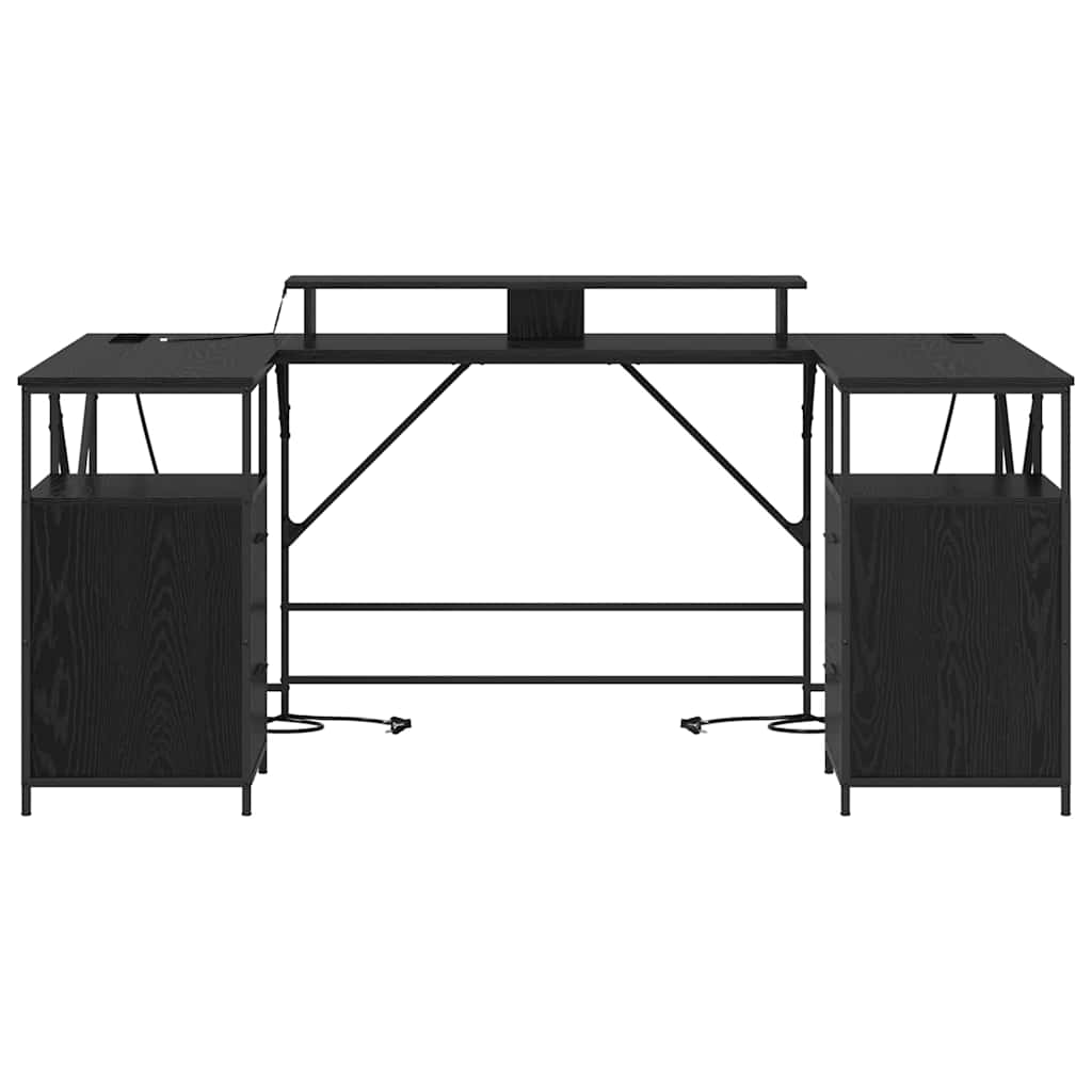 Stalas Juodas ąžuolas 182 x 101 x 87,5 cm Apdirbta mediena