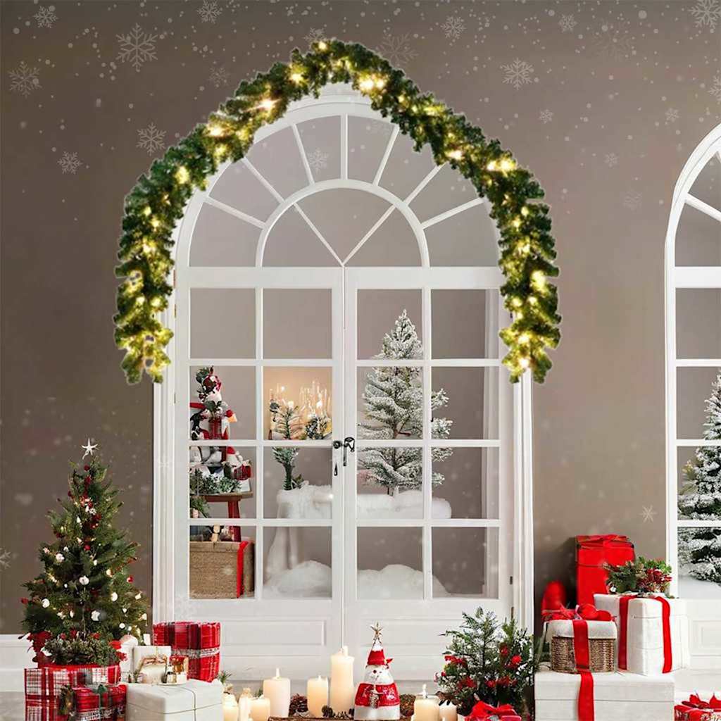 Kalėdinė girlanda su 600 LED 2 pcs Žalia PVC