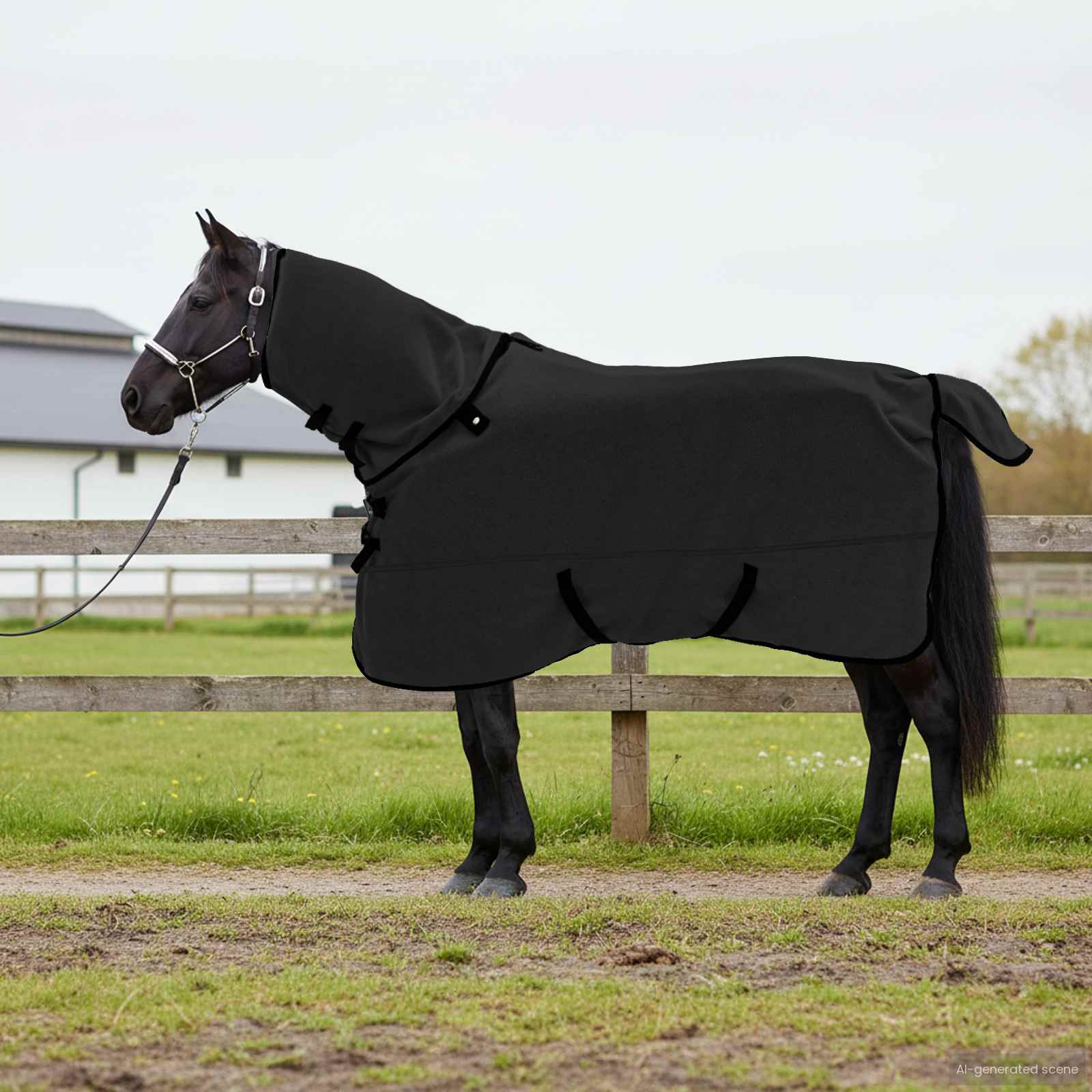 Arklių antklodė Juoda 155 cm Poliesteris