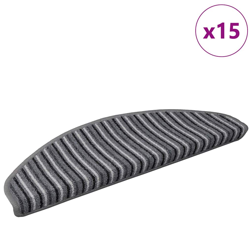 Savaime prilipantys laiptų kilimėliai 15 pcs Pilka