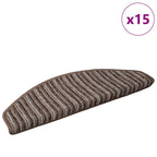 Savaime prilipantys laiptų kilimėliai 15 pcs Ruda