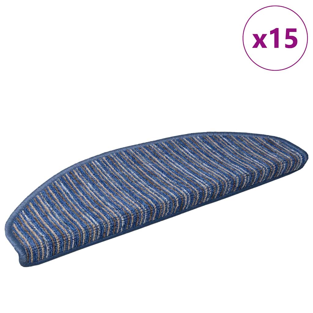 Savaime prilipantys laiptų kilimėliai 15 pcs Mėlyna
