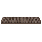Savaime prilipantys laiptų kilimėliai Dryžuotas 15 pcs Ruda