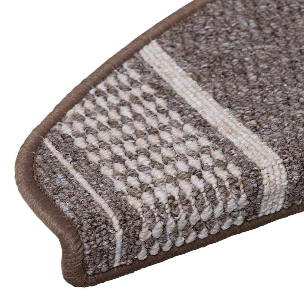 Savaime prilipantys laiptų kilimėliai Pusapvalis 15 pcs Ruda