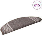 Savaime prilipantys laiptų kilimėliai Pusapvalis 15 pcs Ruda