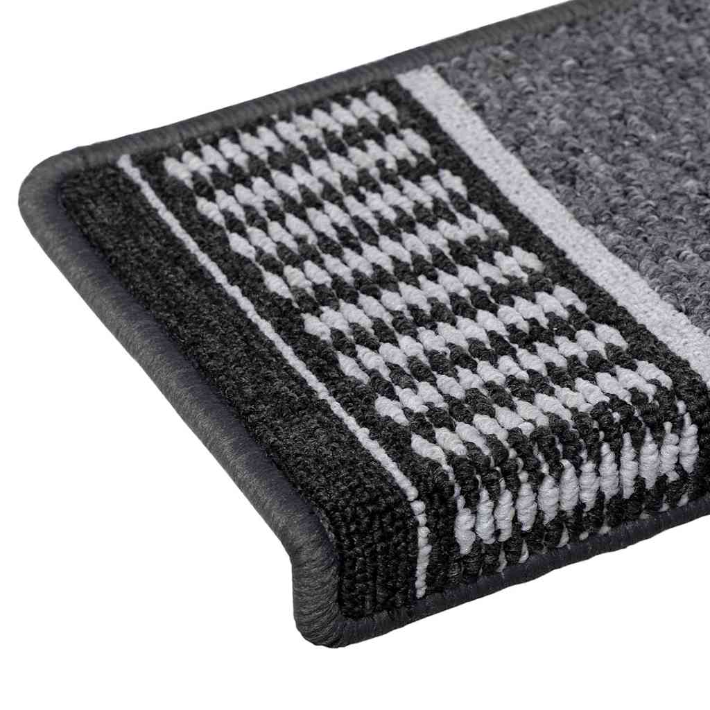 Savaime prilipantys laiptų kilimėliai 15 pcs Antracitas