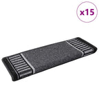 Savaime prilipantys laiptų kilimėliai 15 pcs Antracitas