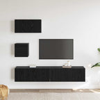 TV spintelių komplektas 3 pcs Juodas ąžuolas Apdirbta mediena