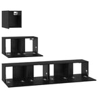 TV spintelių komplektas 3 pcs Juodas ąžuolas Apdirbta mediena