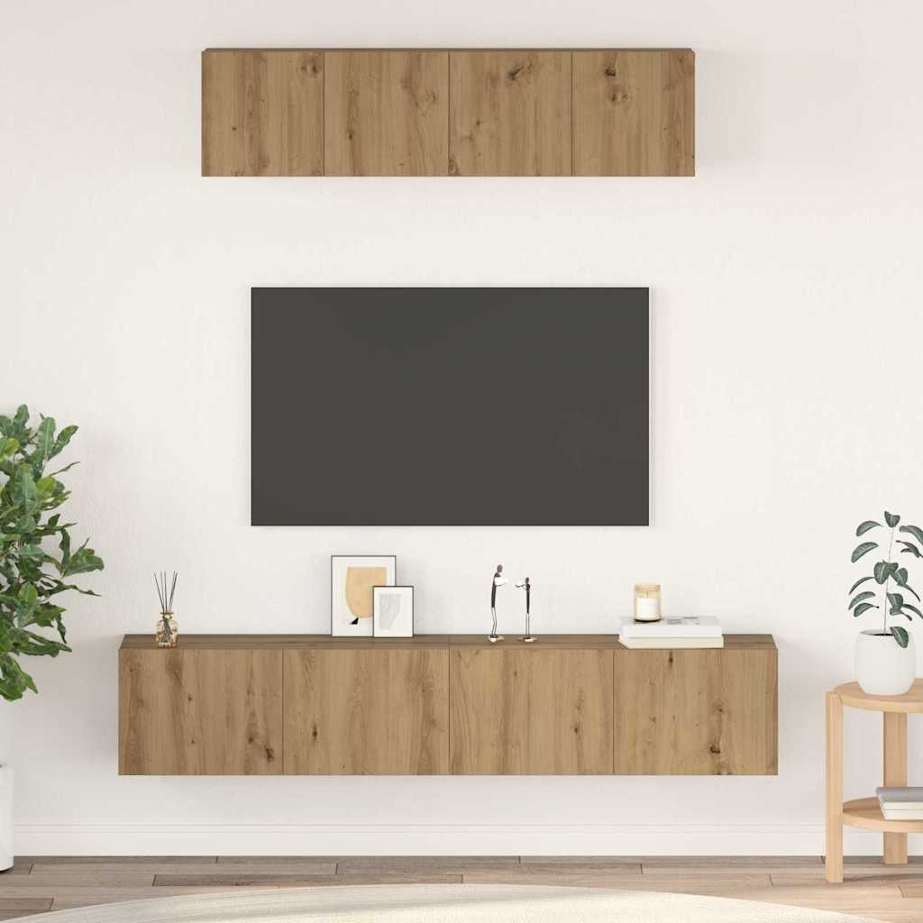 TV spintelių komplektas 4 pcs Amatininkų ąžuolas