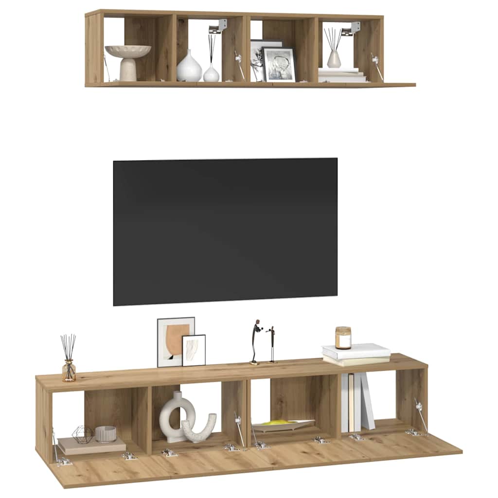 TV spintelių komplektas 4 pcs Amatininkų ąžuolas