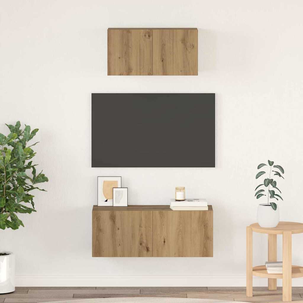 TV spintelių komplektas 2 pcs Amatininkų ąžuolas