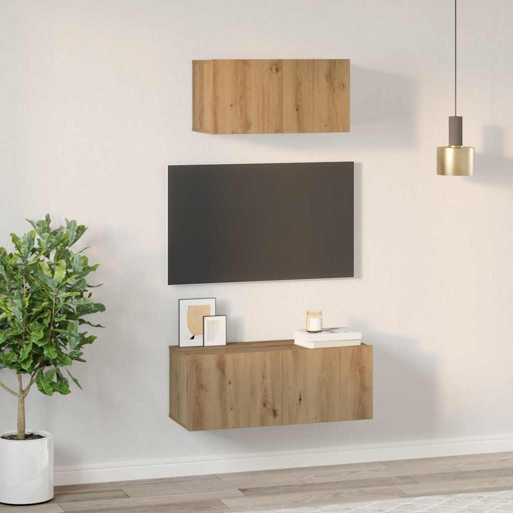 TV spintelių komplektas 2 pcs Amatininkų ąžuolas